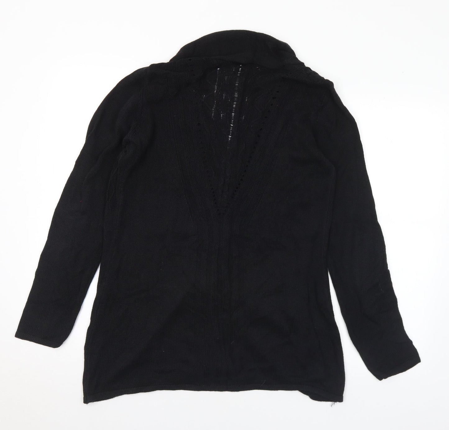 Belldiri Womens Black V-Neck Cotton Cardigan Jumper Size M
