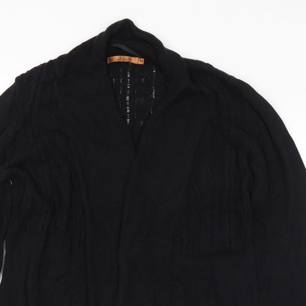 Belldiri Womens Black V-Neck Cotton Cardigan Jumper Size M