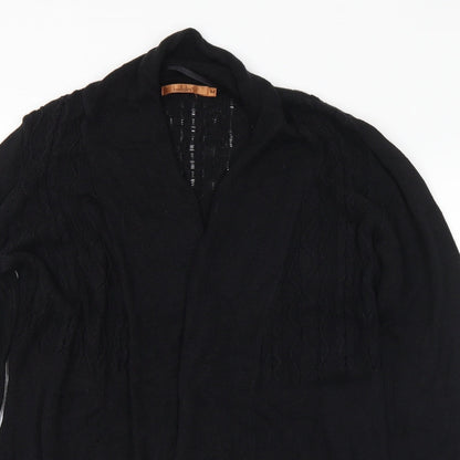 Belldiri Womens Black V-Neck Cotton Cardigan Jumper Size M