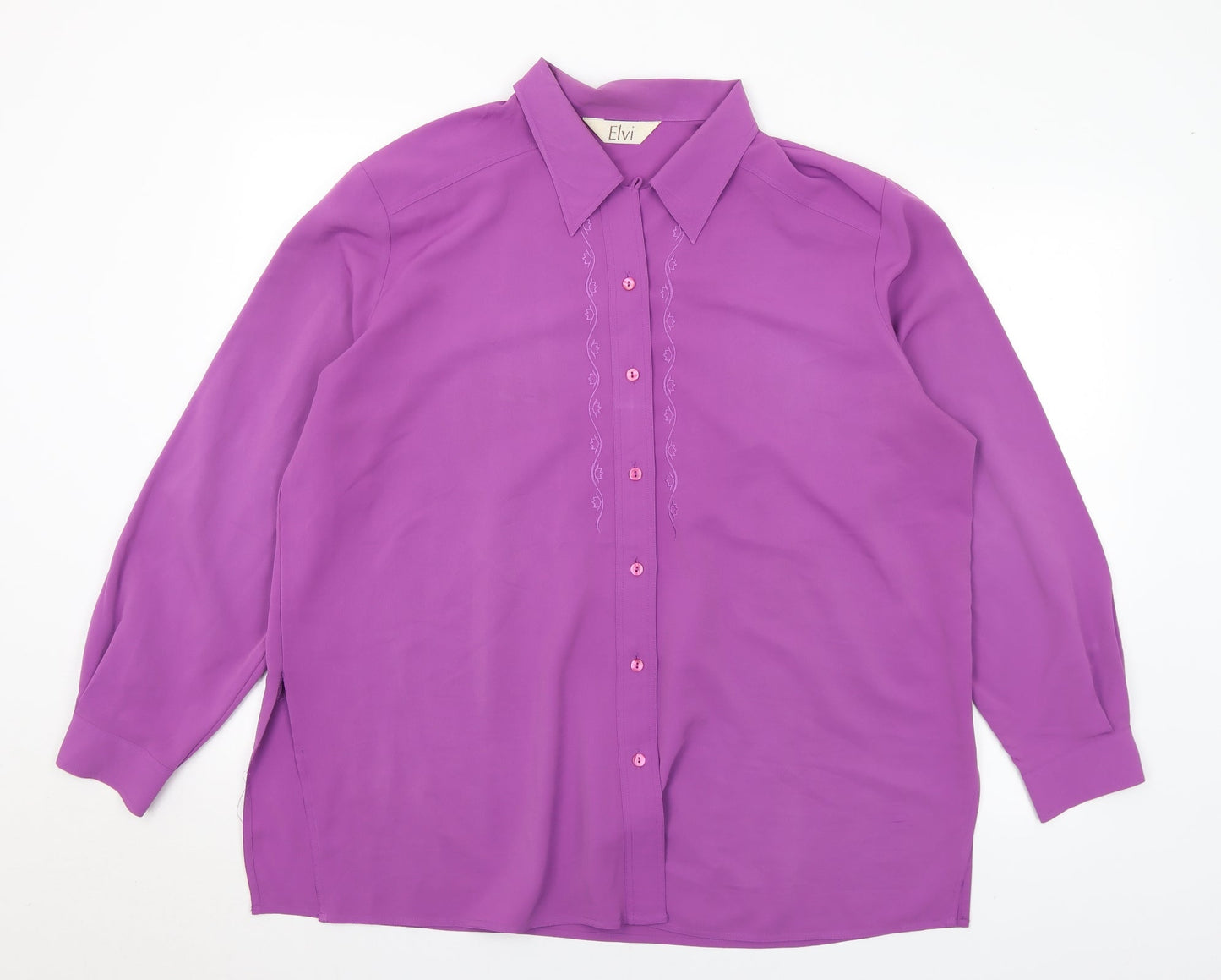 Womens UK Size 18 ELVI Purple Basic Blouse