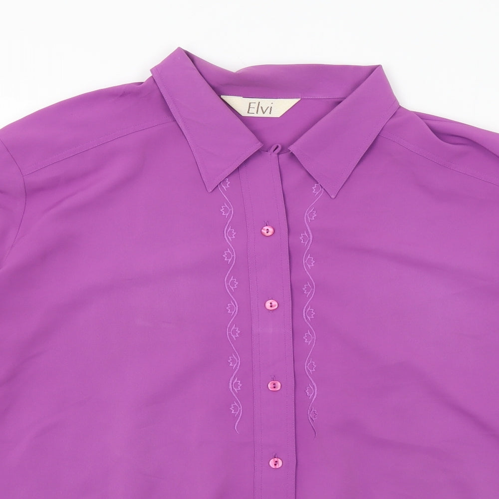 Womens UK Size 18 ELVI Purple Basic Blouse