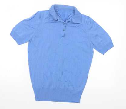 Womens UK Size S Preworn Blue Pullover Jumper