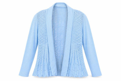 Womens UK Size S Pure & Natural Blue Cardigan Jumper