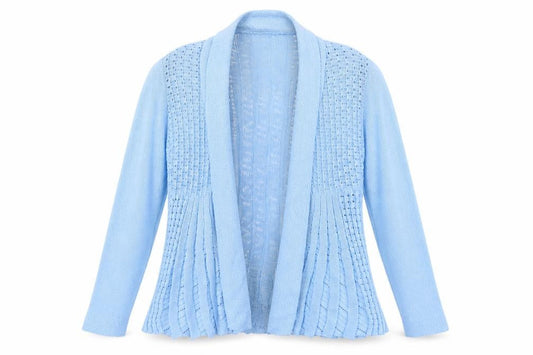 Womens UK Size S Pure & Natural Blue Cardigan Jumper