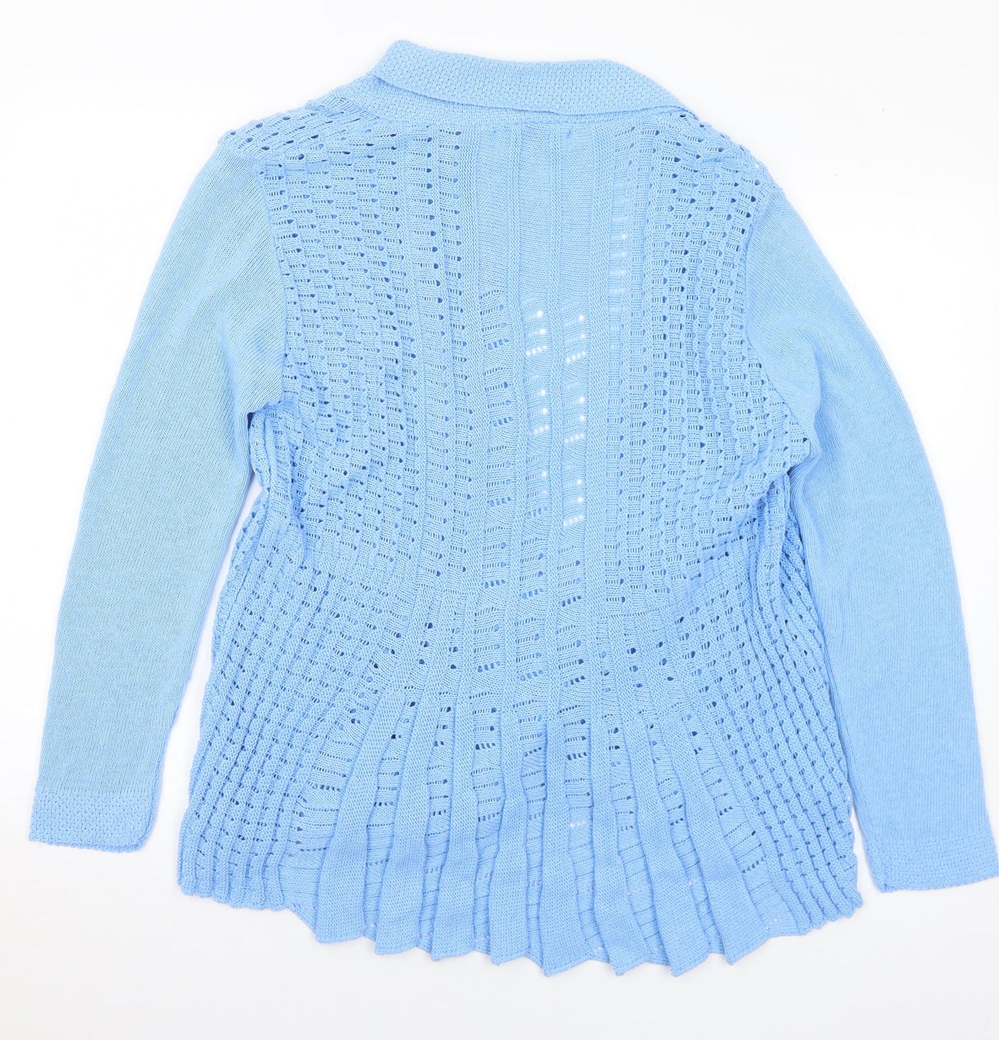 Womens UK Size S Pure & Natural Blue Cardigan Jumper