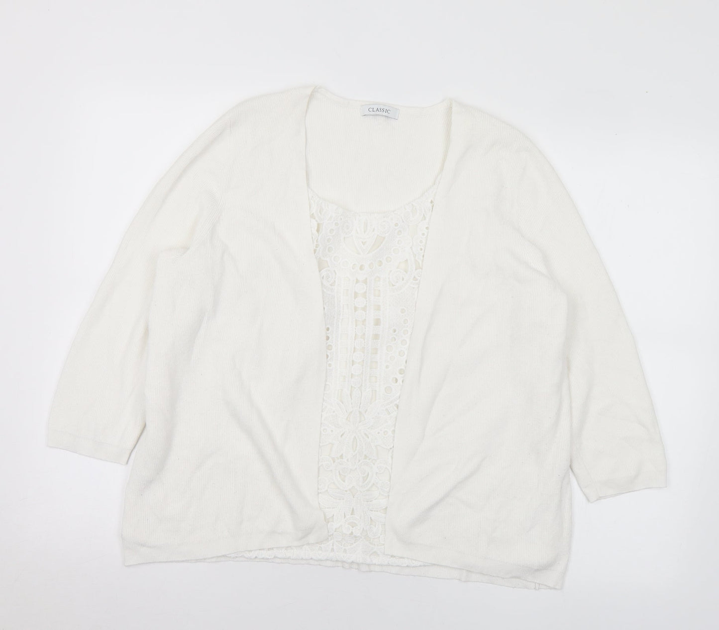 Womens UK Size 18 Marks and Spencer White Pullover Jumper