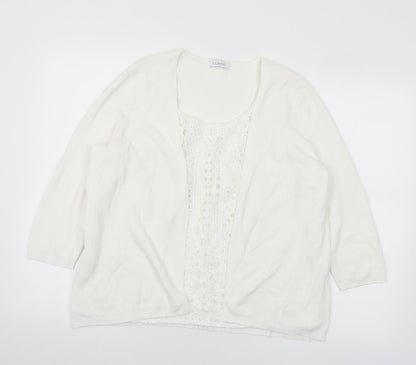 Womens UK Size 18 Marks and Spencer White Pullover Jumper