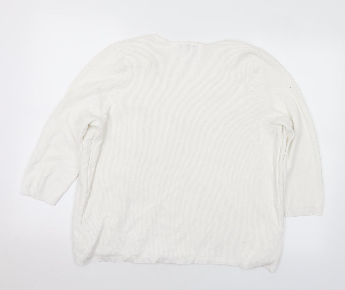 Womens UK Size 18 Marks and Spencer White Pullover Jumper