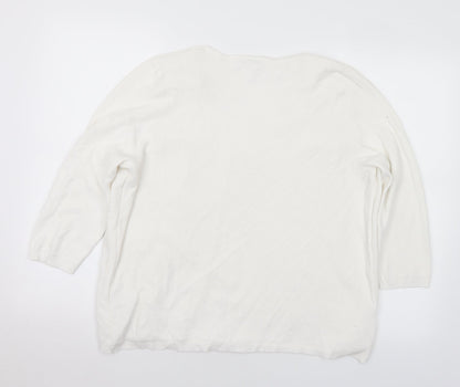 Womens UK Size 18 Marks and Spencer White Pullover Jumper