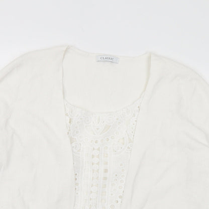 Womens UK Size 18 Marks and Spencer White Pullover Jumper