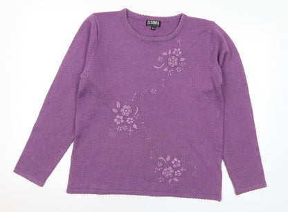 Womens UK Size S Casamia Purple Pullover Jumper