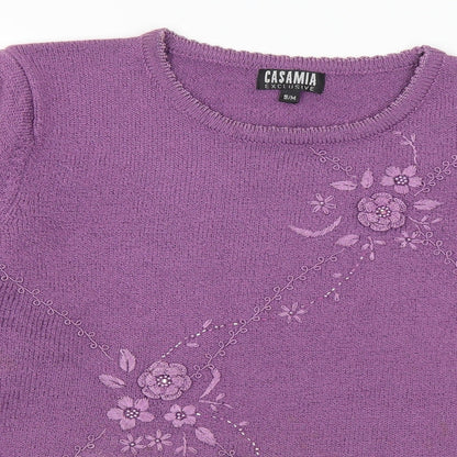 Womens UK Size S Casamia Purple Pullover Jumper
