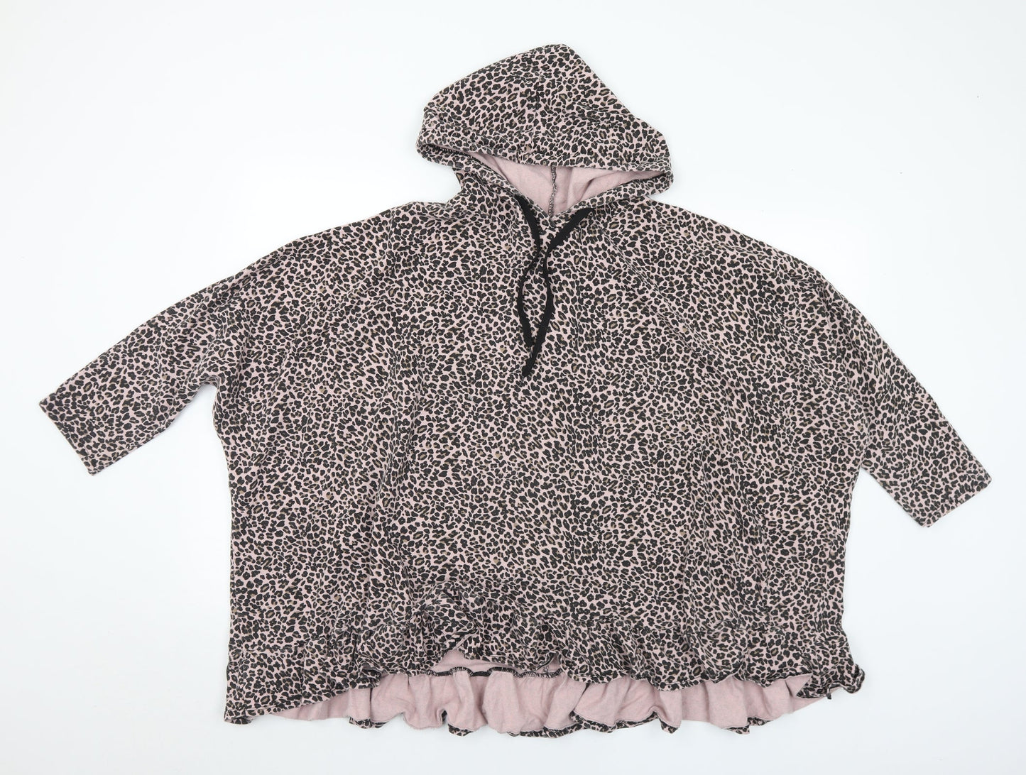 Fashion Sense Boutique Womens Multicoloured Animal Print Cotton Pullover Hoodie One Size