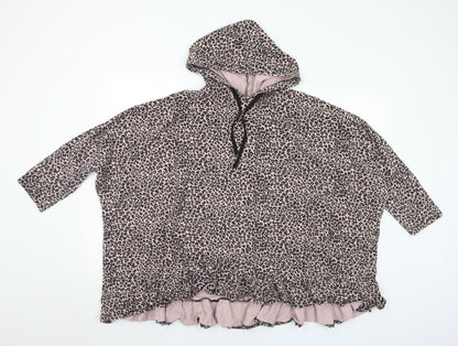 Fashion Sense Boutique Womens Multicoloured Animal Print Cotton Pullover Hoodie One Size