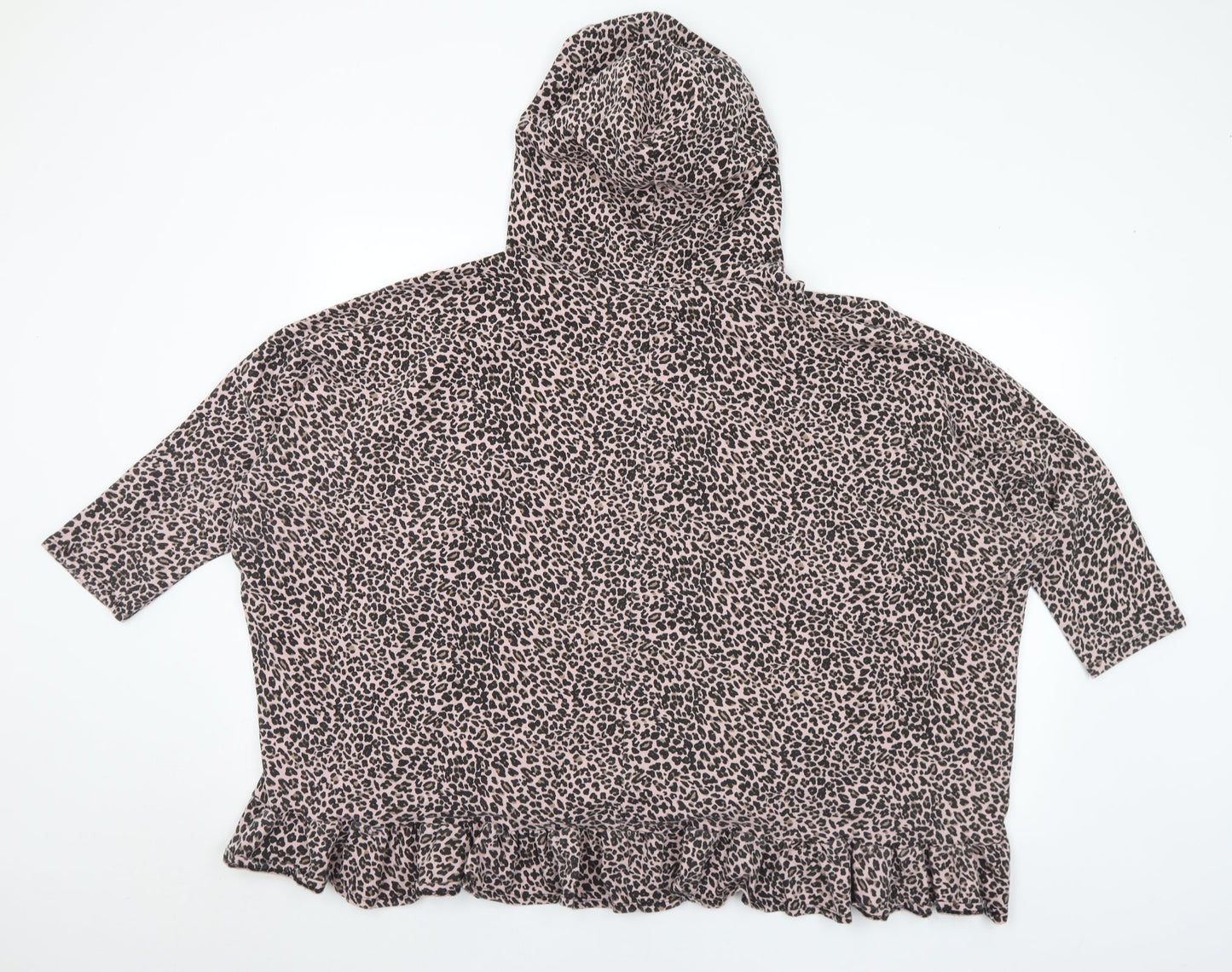 Fashion Sense Boutique Womens Multicoloured Animal Print Cotton Pullover Hoodie One Size