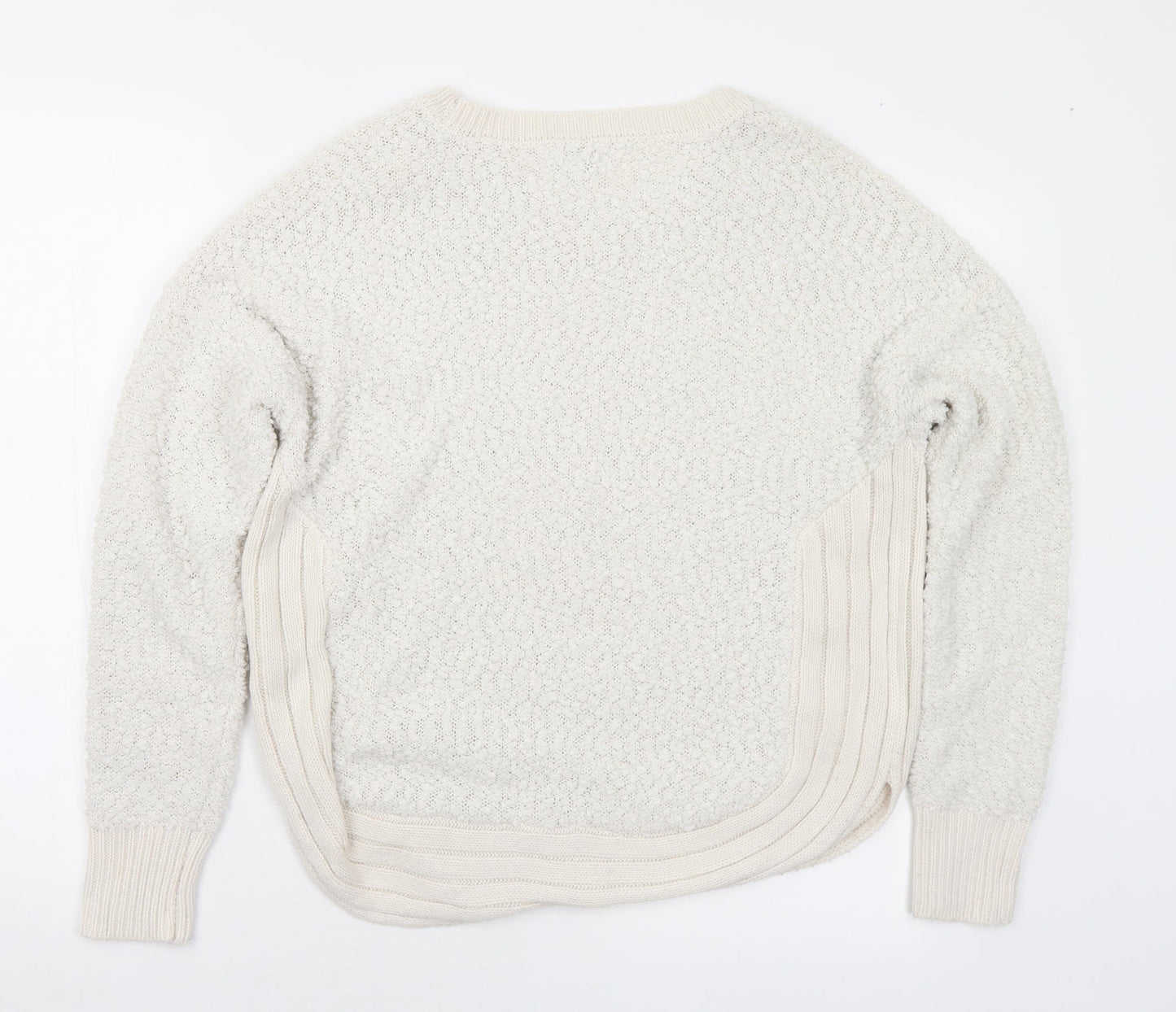 Apricot Womens White Round Neck Polyester Pullover Jumper Size 12