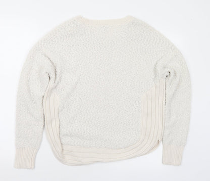 Apricot Womens White Round Neck Polyester Pullover Jumper Size 12