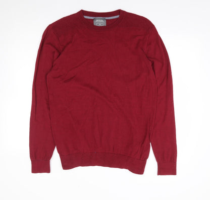 Burton Mens Red Crew Neck Cotton Pullover Jumper Size M