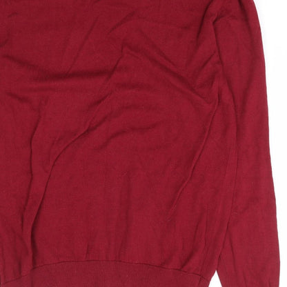 Burton Mens Red Crew Neck Cotton Pullover Jumper Size M