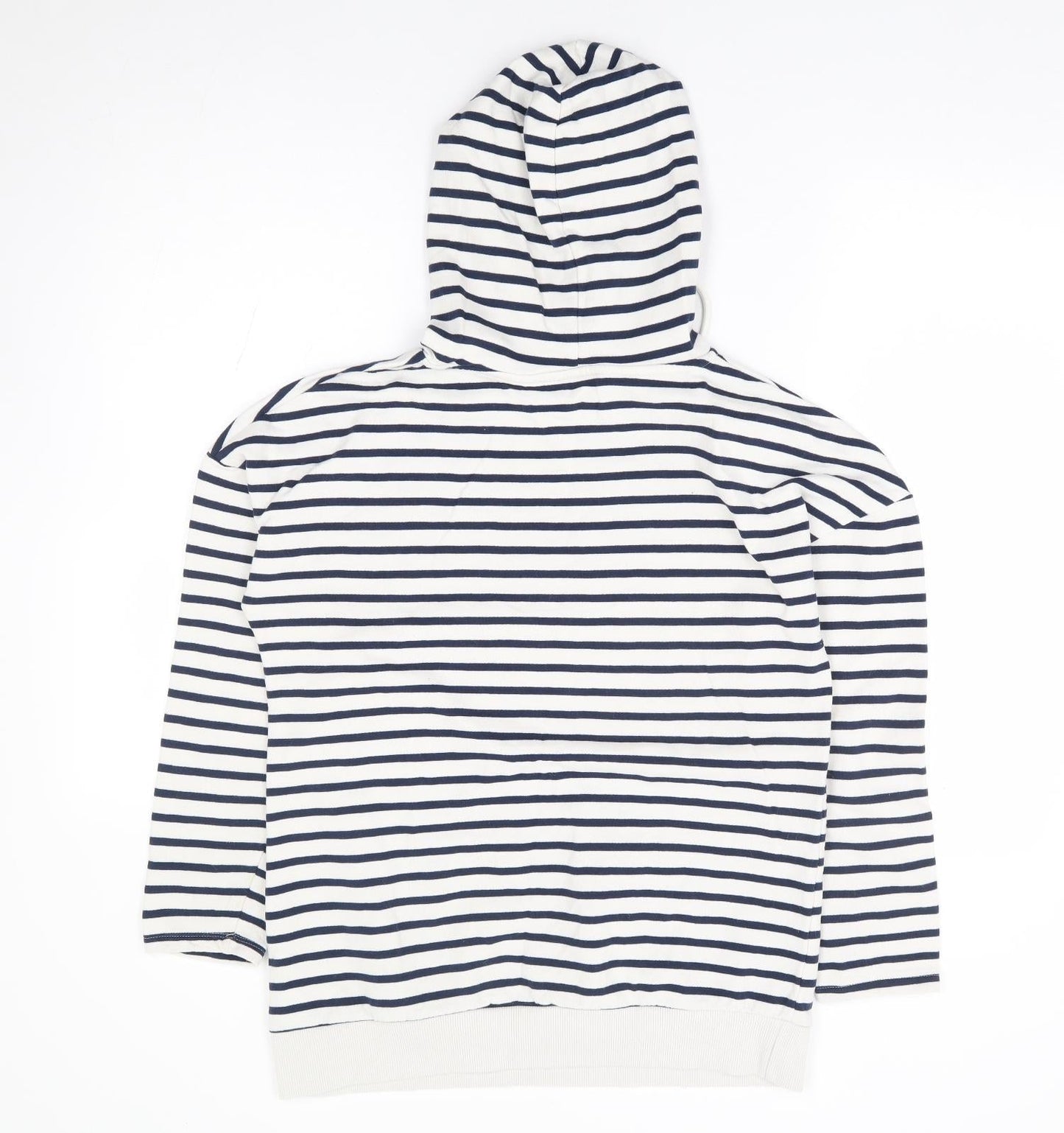 Papaya Womens Ivory Striped Cotton Pullover Hoodie Size S Pullover