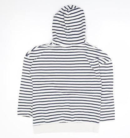 Papaya Womens Ivory Striped Cotton Pullover Hoodie Size S Pullover