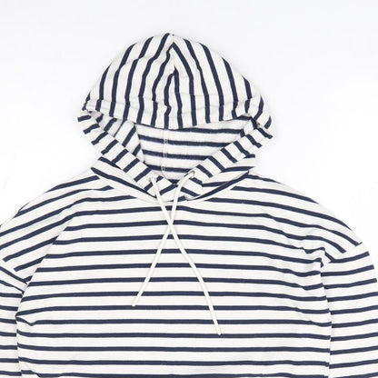 Papaya Womens Ivory Striped Cotton Pullover Hoodie Size S Pullover