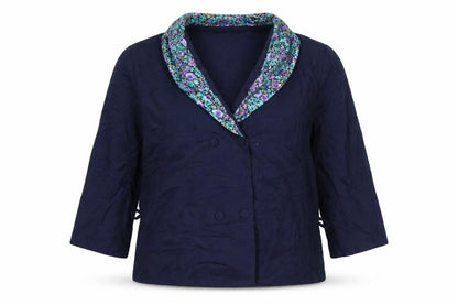 Debenhams Womens Blue Floral Jacket Blazer Size 18