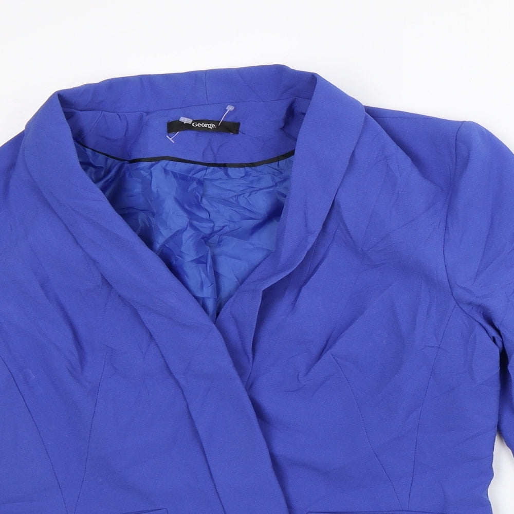 George Womens Purple Jacket Blazer Size 12