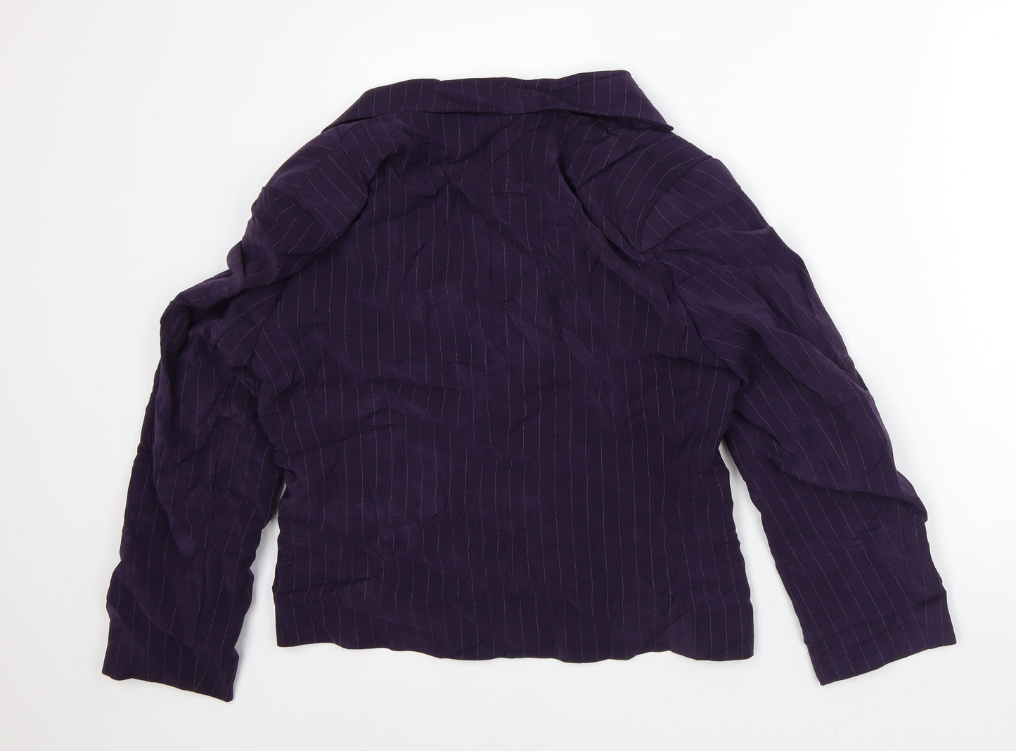 Daniel Design Womens Purple Striped Jacket Blazer Size 14
