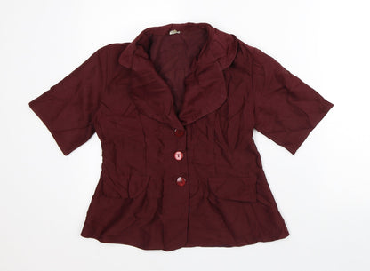 Preworn Womens Red Jacket Blazer Size 12