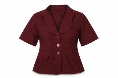 Preworn Womens Red Jacket Blazer Size 12