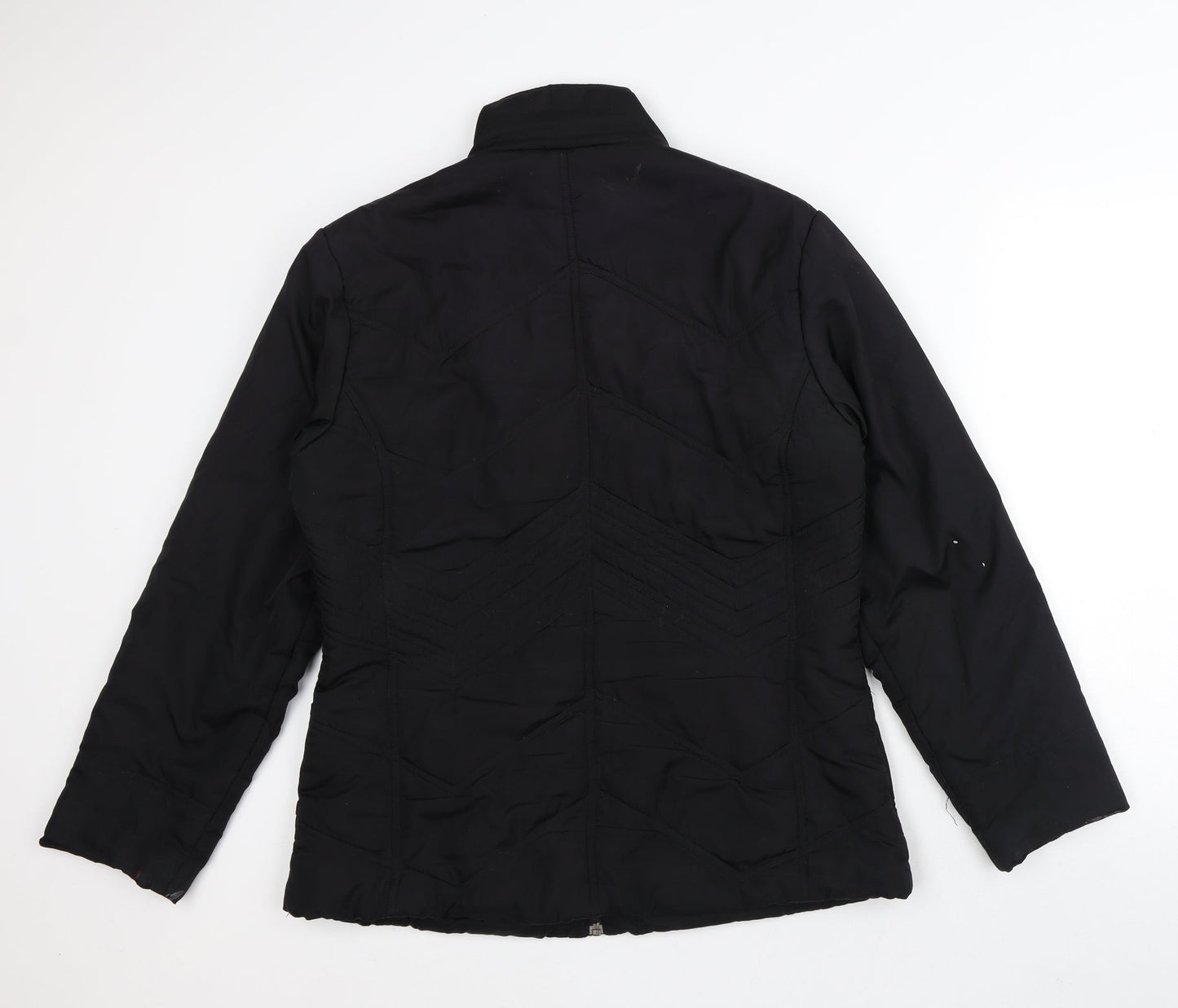 George Womens Black Quilted Coat Size 14