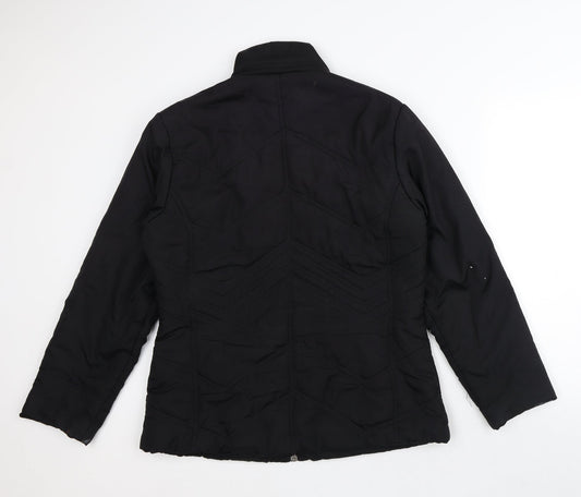 George Womens Black Quilted Coat Size 14