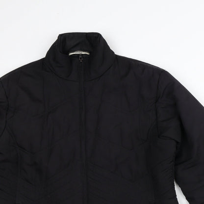 George Womens Black Quilted Coat Size 14