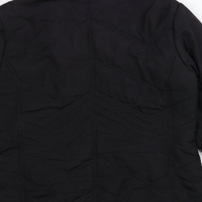 George Womens Black Quilted Coat Size 14