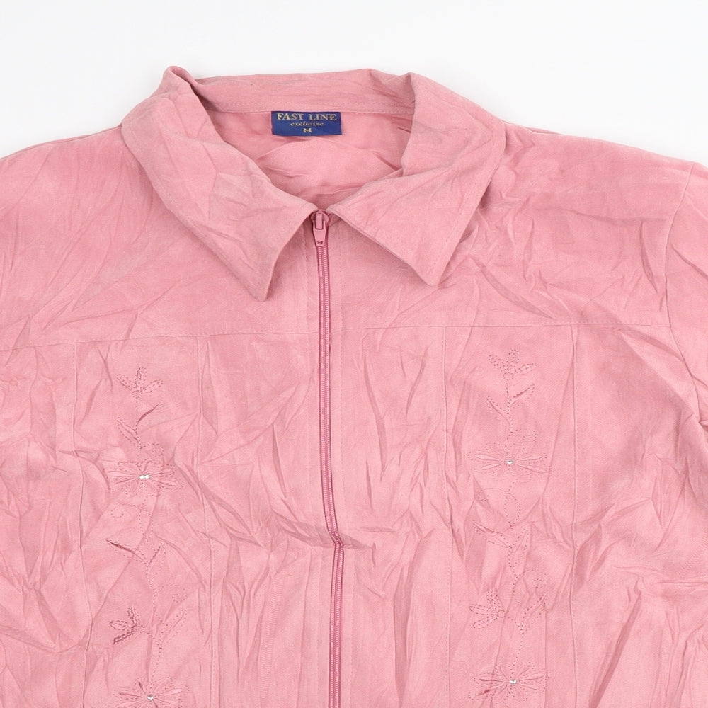 East Line Womens Pink Floral Jacket Size M