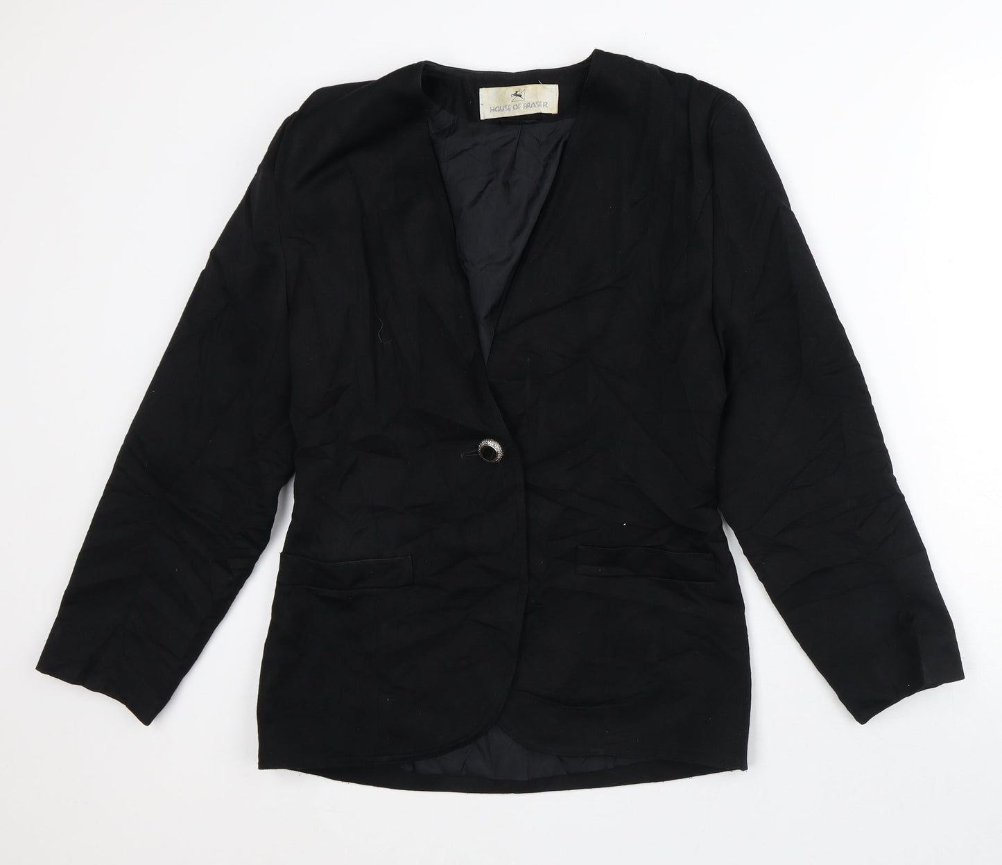 Womens UK Size 10 House of Fraser Black Jacket