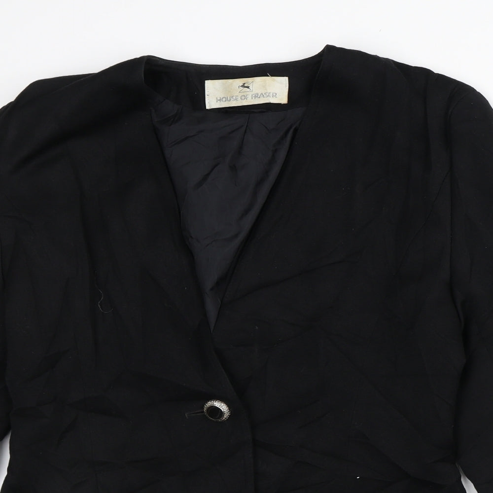 Womens UK Size 10 House of Fraser Black Jacket