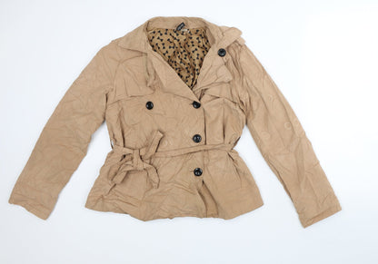 Womens UK Size 14 Divided Brown Overcoat