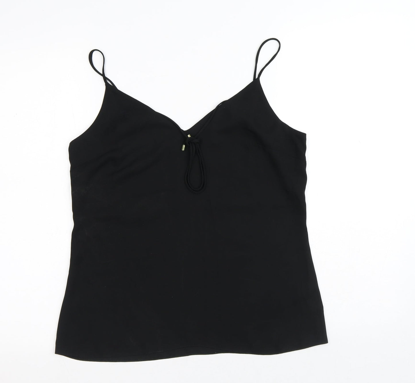 F&F Womens Black Polyester Camisole Tank Size 8 V-Neck