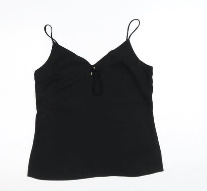 F&F Womens Black Polyester Camisole Tank Size 8 V-Neck