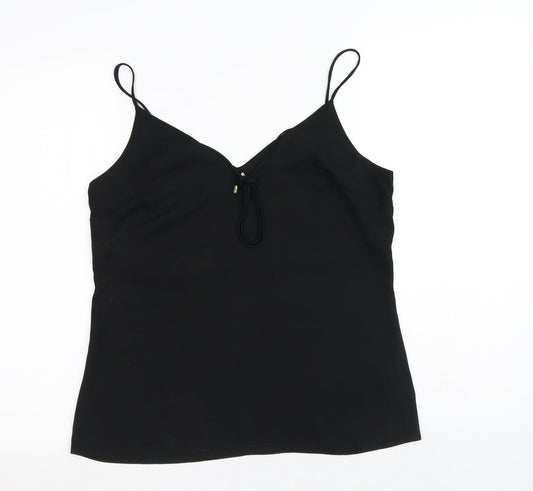 F&F Womens Black Polyester Camisole Tank Size 8 V-Neck
