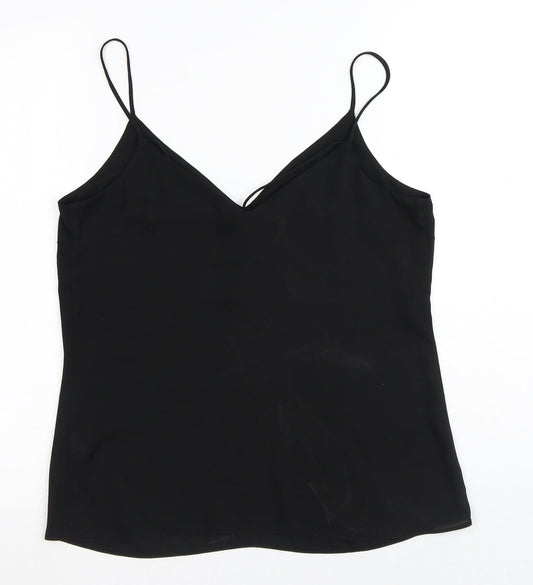 F&F Womens Black Polyester Camisole Tank Size 8 V-Neck