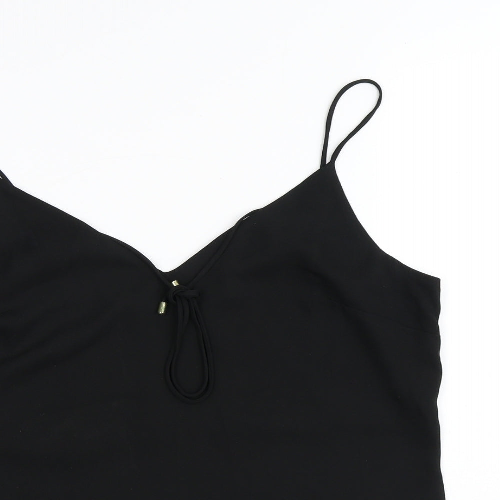 F&F Womens Black Polyester Camisole Tank Size 8 V-Neck