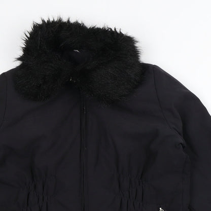 Klass Womens Black Quilted Coat Size S