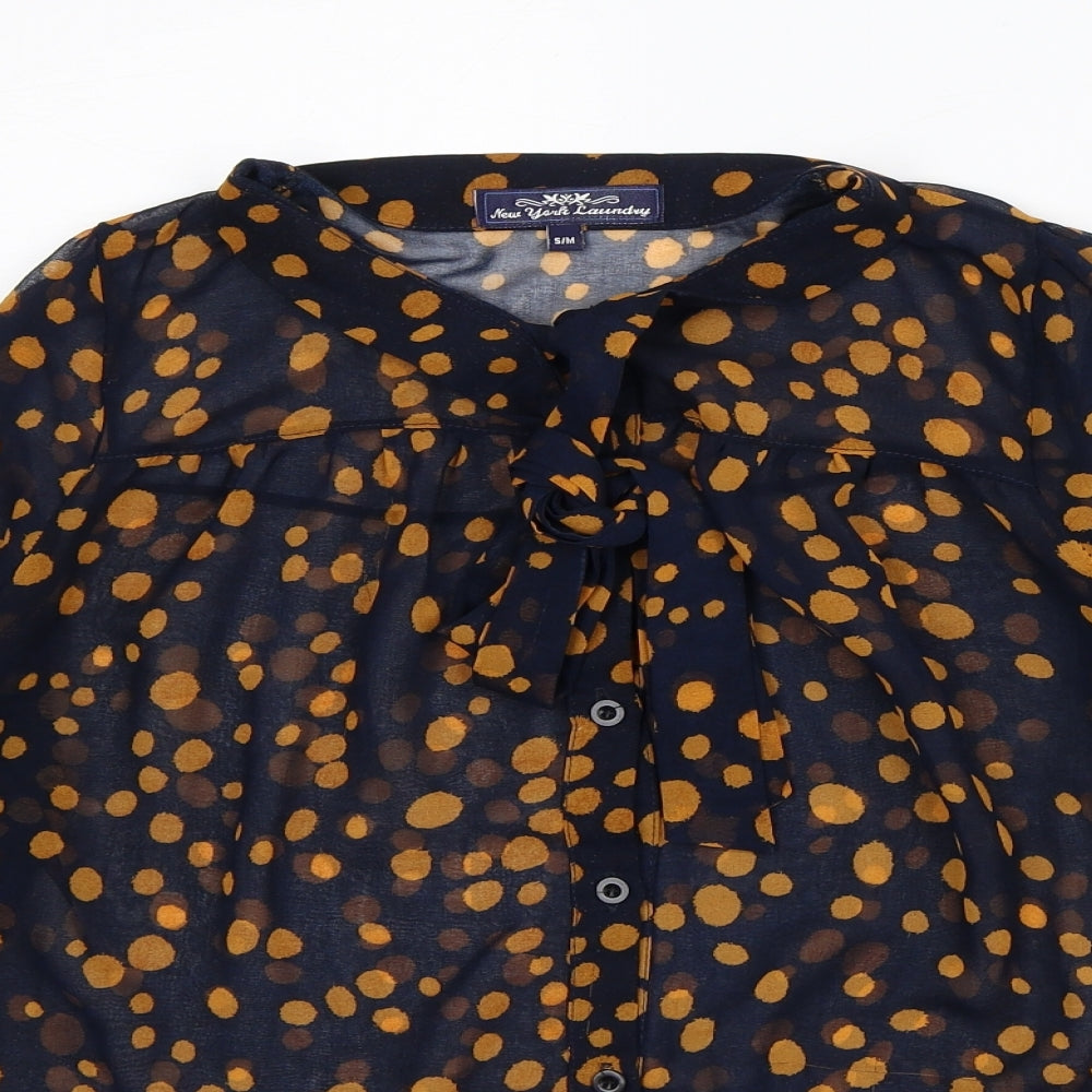 Womens UK Size S New York Laundry Black Tunic Button-Up