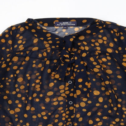 Womens UK Size S New York Laundry Black Tunic Button-Up