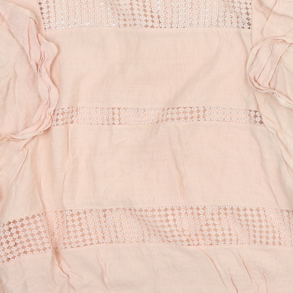 Kilky Womens Pink Polyester Basic Blouse Size M High Neck