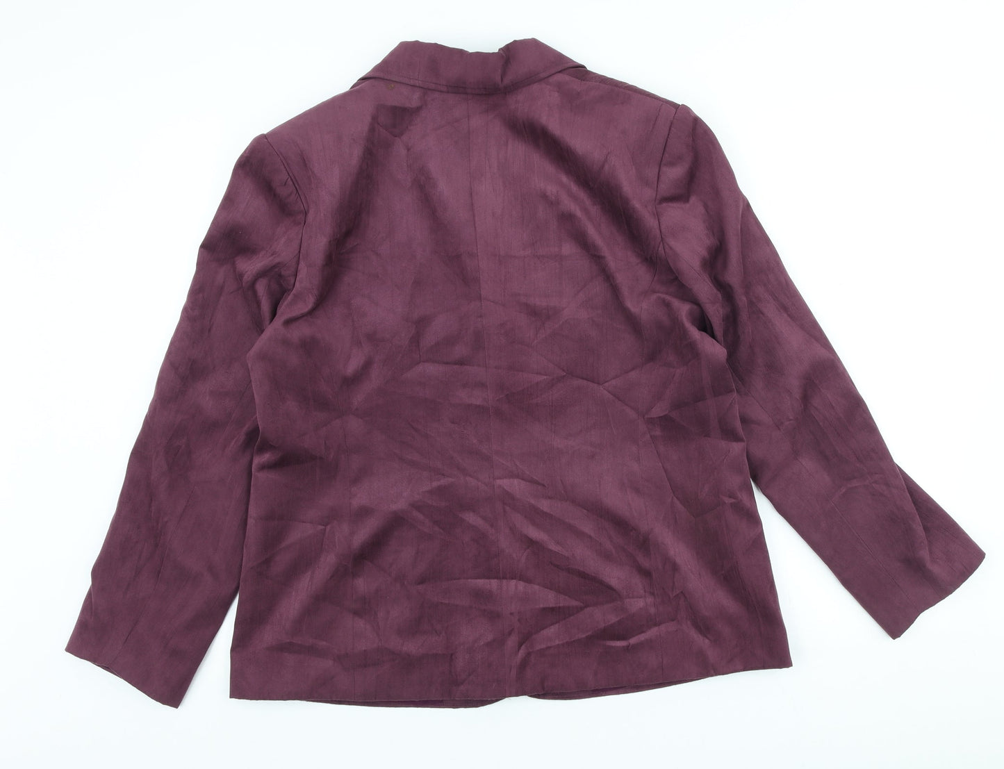 Gray&Osbourn Womens Purple Polyester Jacket Blazer Size 16