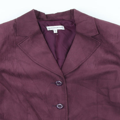 Gray&Osbourn Womens Purple Polyester Jacket Blazer Size 16